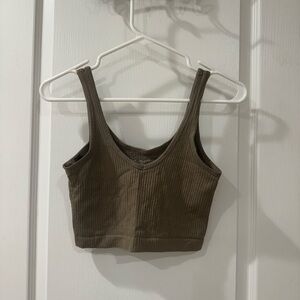 Ribbed Green Tank Top